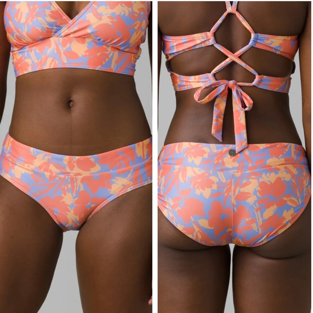 PRANA NWT WOMEN’S PRESOLANA SWIM BOTTOMS MORNING GLORY BLOOM MEDIUM - Picture 1 of 10